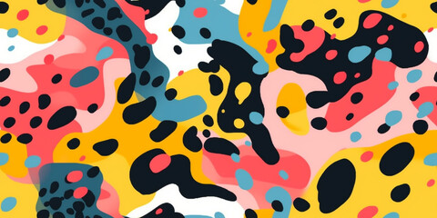 Seamless Surface Pattern Tile: Bold Organic Fluid Expressive Anomalier Animal Fur Leopard Pattern. Background: Textiles, Wallpaper & Home Decor. Generative AI.