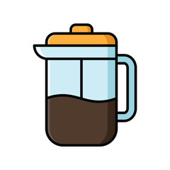 french press icon vector design template in white background