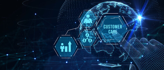 Individual customer service and CRM. Customer care. 3d illustration
