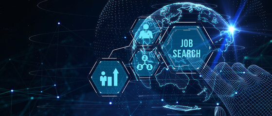 Business, Technology, Internet and network concept. Job Search human resources recruitment career. 3d illustration