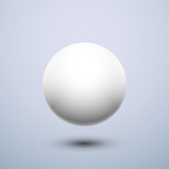 White ball. Sphere on a light background. Vector for your graphic design.