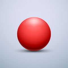 Red ball. Sphere on a light background. Vector for your graphic design.