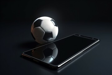 Smartphone soccer ball. Generate Ai