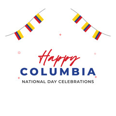 Columbia waving flag banner design template. Design for national day celebrations