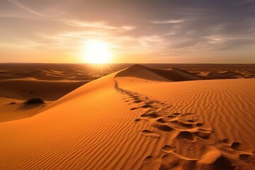 Fototapeta na wymiar Sunset desert morocco ocean. Generate Ai