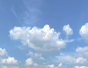 Blue sky and white clouds like candy