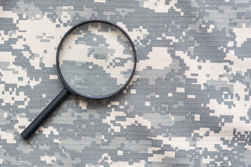 magnifier on green military uniform