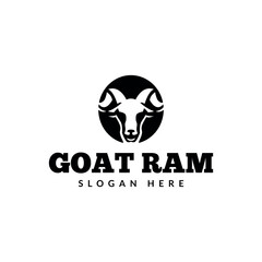 sheep head ram logo icon vector illustration