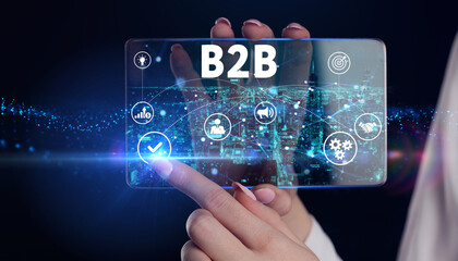 Business, Technology, Internet and network concept. B2B Business company commerce technology marketing concept. 3d illustration