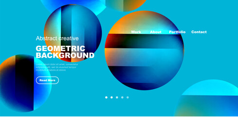 Obraz premium Circles with glossy surface and light and shadow effects abstract background. Template for covers, templates, flyers, placards, brochures, banners