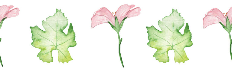 Watercolor frame - illustration with flowers leaves elements, for wedding stationery, congratulations, wallpapers and more on white background.