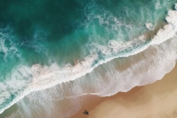 Fototapeta na wymiar nature water beach sea shore wave summer sand vacation ocean. Generative AI.