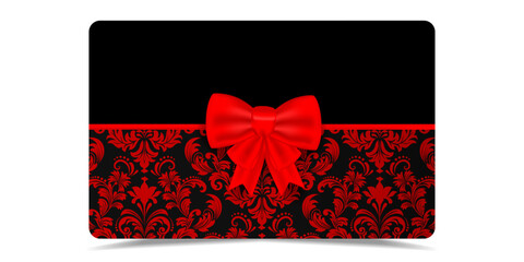 VIP.Premium card.VIP card.Luxury template design.Red ribbon and bow.	