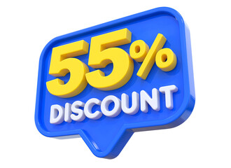 55 Percent  Discount Sale Off Sign