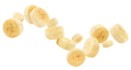 Flying banana slices, cut out