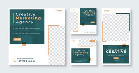 Digital Marketing Agency Social Media Post for Online Marketing Promotion Banner, Story and Web Internet Ads Flyer