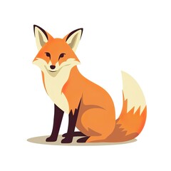 Fototapeta premium Simple and minimalistic red fox illustration , Generative AI
