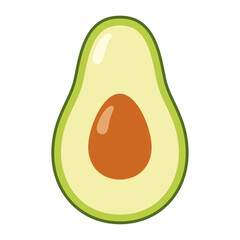 Avocado flat icon isolated on white background. Vector illustration of avocado.