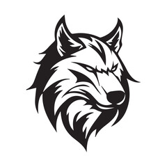 head of wolf vector