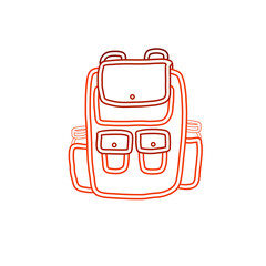 (Red) Backpack PNG