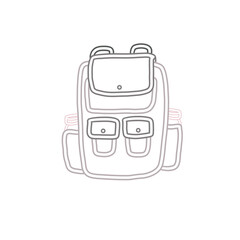 (Gray) Backpack PNG