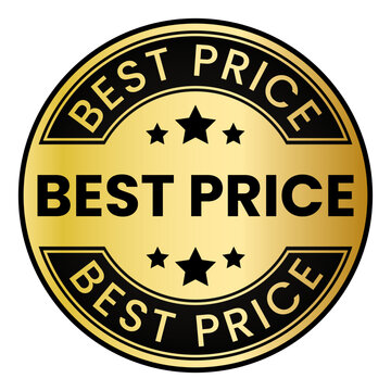 Best Price Gold stamp sticker with Stars vector illustration