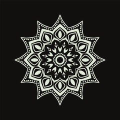 Free vector beautiful floral mandala design, creative ornamental decorative element in circle shape.