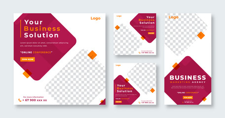 Digital Marketing Agency Social Media Post for Online Marketing Promotion Banner, Story and Web Internet Ads Flyer