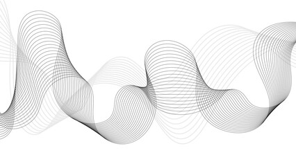 Wave of lines. Smooth wave. Abstract background. Vector illustration