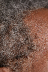 Close-up of senior woman hair
