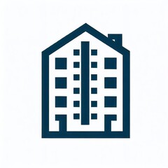 Residential high-rise and skyscraper building symbol logo