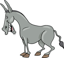 happy cartoon donkey farm animal character