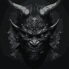 HANNYA ONI DEMON JAPANESE GHOST VECTOR ILLUSTRATION