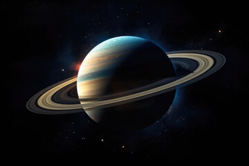 Obraz na płótnie Canvas planet saturn view from space, Generative Ai