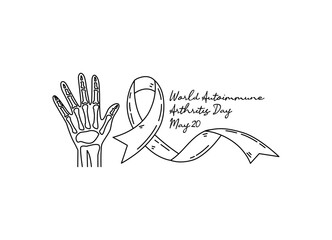 line art of world autoimmune arthritis day good for world autoimmune arthritis day celebrate. line art. illustration.