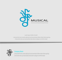 simple and elegant music logo template vector, perfect for your company branding