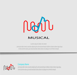 simple and elegant music logo template vector, perfect for your company branding