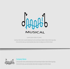 simple and elegant music logo template vector, perfect for your company branding