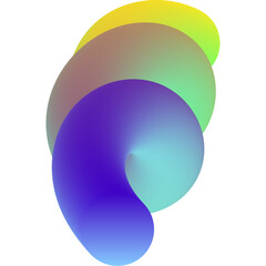3D Gradient Squiggle Shape