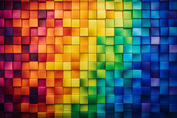 Rainbow mosaic tiles, pride, background Generative AI