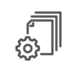 Document flow management related icon outline and linear vector.