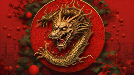 Obraz premium Chinese Year of the Dragon. ai