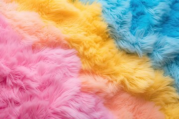 Multicolored fluffy furry surface, generative ai