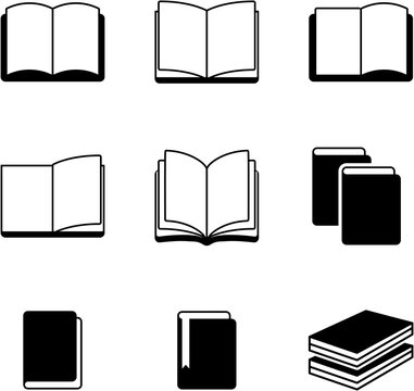 Book icons set. open book sign and symbol. ebook icon. open book icon vector.