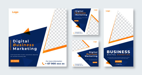 Digital Marketing Agency Social Media Post for Online Marketing Promotion Banner, Story and Web Internet Ads Flyer