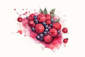 red blue berry logo generative ai