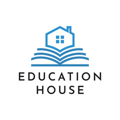 Fototapeta premium Modern book symbol with house design logo design template