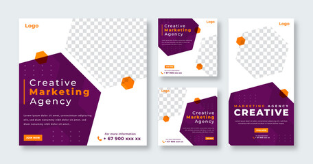 Digital Marketing Agency Social Media Post for Online Marketing Promotion Banner, Story and Web Internet Ads Flyer