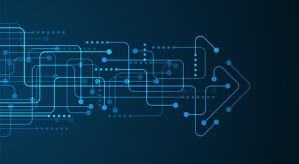 Abstract arrow direction. Technology background. High speed. Hi-tech