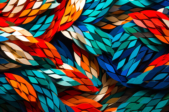 background of colorful fragments of scales, abstract mosaic generative ai